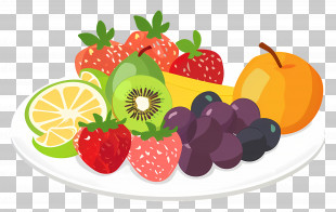Fruit Platter - Plate With Mixed Assorted Fruits PNG