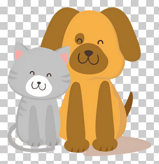 Cat And Dog - Cute Cat And Dog Together PNG