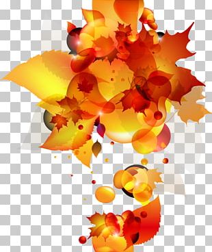 Autumn Abstract Art Leaf PNG