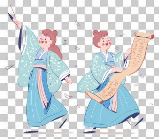 Japanese Women - Woman With Scroll In Traditional Attire PNG