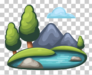 Lakes Icon - Mountain Landscape With Lake PNG