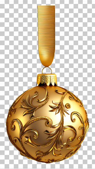Christmas Golden Ball - Elegant Gold Spherical Ornament For Christmas PNG