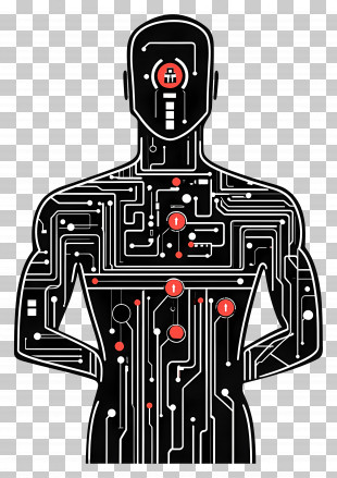 Cyber Security - Human Body With Circuit Design PNG