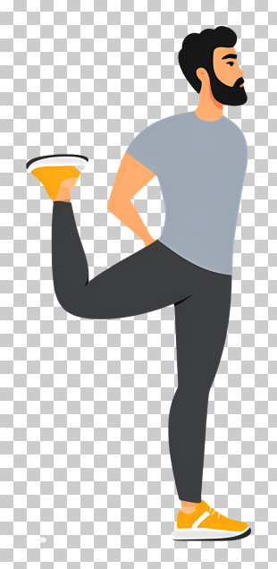 Man Holding Leg Up - Man Stretching For Exercise PNG