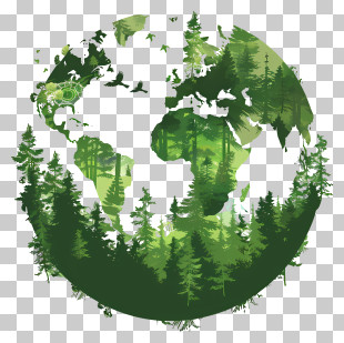 International Day Of Forests - Earth With Green Trees PNG