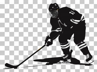 Hockey Man Silhouette - Silhouette Of Ice Hockey Player In Action PNG