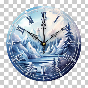 Winter Time - Winter Landscape Clock PNG