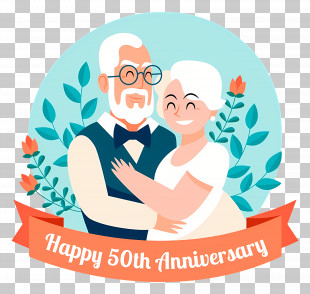 Wedding Anniversary - Happy 50th Anniversary Couple PNG