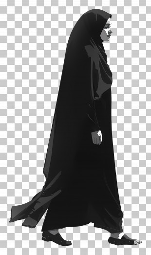 Muslim People Walking - Woman In Black Abaya Walking PNG