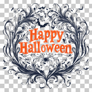 Happy Halloween - Happy Halloween Decorative Design PNG