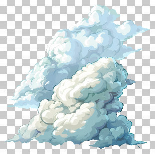 Fluffy White Clouds - Illustration Of Fluffy Clouds In The Sky PNG