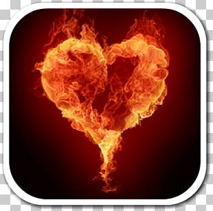 Fire Flame Heart Light Desktop PNG