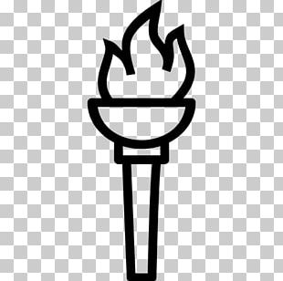 olympic torch clipart black and white