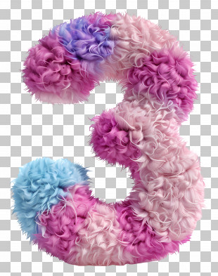 3d Number - Furry Number Three Illustration PNG