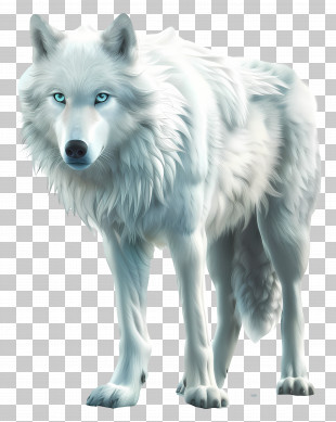 White Wolf - White Arctic Wolf In Majestic Pose PNG