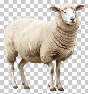 Sheep - White Sheep As Farm Animal Symbol PNG