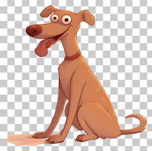 Santas Little Helper - Cartoon Dog With Big Eyes And Playful Expression PNG