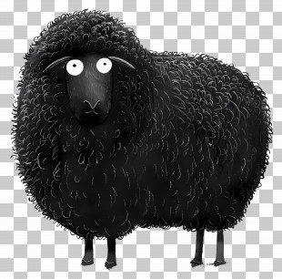 Black Sheep - Cute Black Sheep Cartoon Illustration PNG