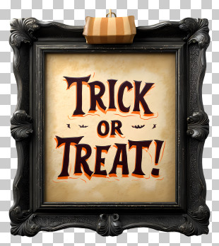 Halloween Text - Trick Or Treat Sign PNG
