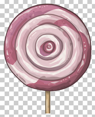Pink Lollipop - Swirled Lollipop Candy Illustration PNG