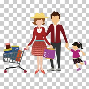 Shopping Cart Family PNG