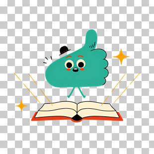 Green Monster - Thumb Character Reading A Book PNG