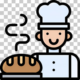 Chef - Smiling Chef With Fresh Bread Illustration PNG