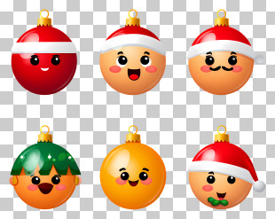 Cartoon Fruit Ornaments - Cartoon Christmas Ornaments With Festive Characters PNG