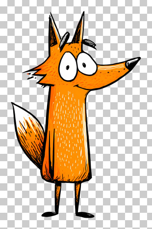Cartoon Fox - Cute Cartoon Fox PNG