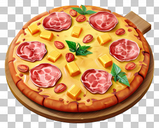 Hawaiian Pizza - Pepperoni Pizza With Fresh Toppings PNG