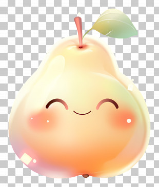 Cartoon Pear - Cute Smiling Pear Cartoon Illustration PNG