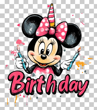 Minnie Mouse Birthday - Birthday Minnie Mouse With Candles PNG