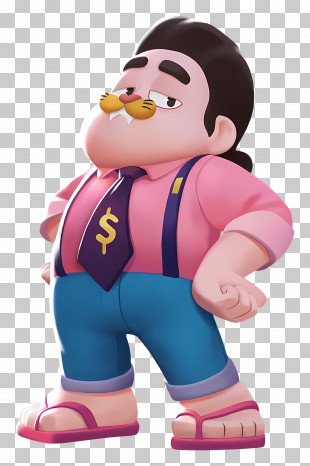 Steven Universe - Cartoon Man With Dollar Tie PNG