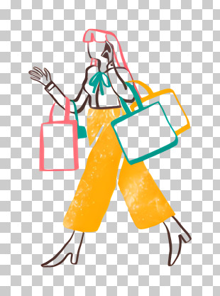 Shopping Bags - Woman Walking With Shopping Bags PNG