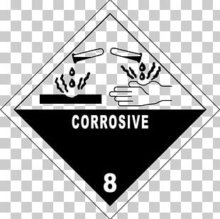 HAZMAT Class 8 Corrosive Substances Dangerous Goods Label Sticker PNG ...