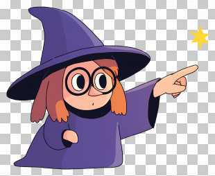 Cartoon Witch - Cartoon Witch Pointing PNG