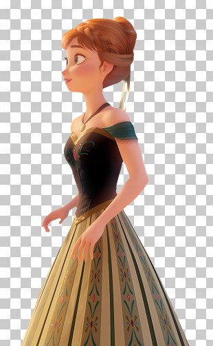 Frozen - Animated Princess In Elegant Dress PNG
