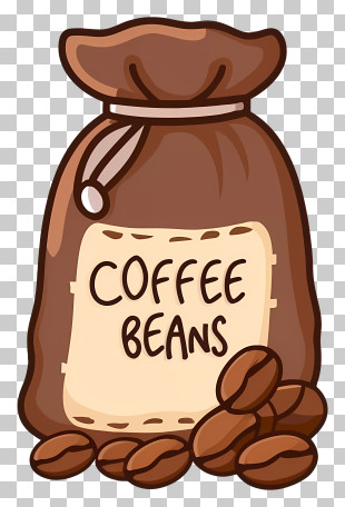 Cartoon - Bag Of Coffee Beans Cartoon PNG