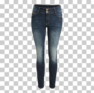 Slim-fit Pants Jeans Navy Blue PNG
