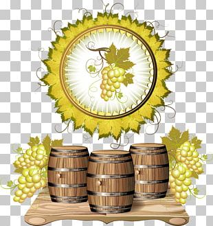 Wine Oak Barrel Common Grape Vine PNG