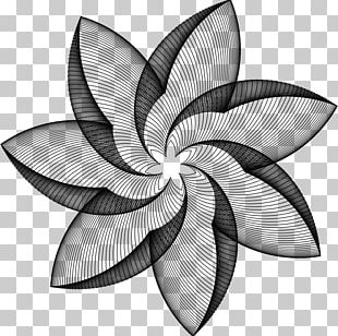 Geometry Line Art Flower PNG