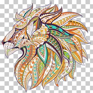 Lions Head Painting Canvas Poster PNG