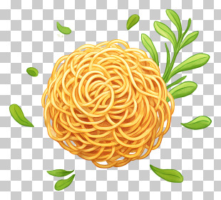 Vermicelli Noodles - Round Noodle Ball With Leaves PNG