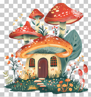 Mushroom House - Fairy Mushroom House PNG
