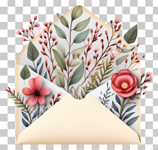 Envelope - Envelope Filled With Beautiful Flowers PNG