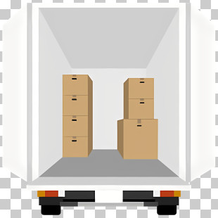 White Truck - Moving Truck With Boxes PNG