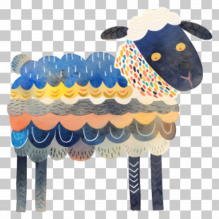 Sheep - Colorful Sheep Illustration PNG