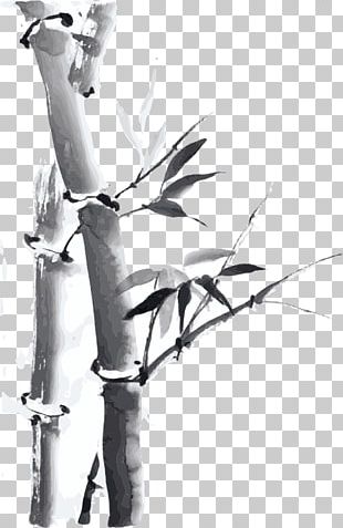 Bamboo Drawing Ink Wash Painting PNG