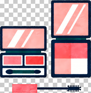 Cosmetics - Makeup Set With Mirror PNG