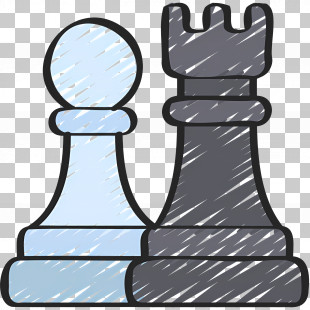 Chess - Cartoon Chess Pieces With Pawn And Rook PNG